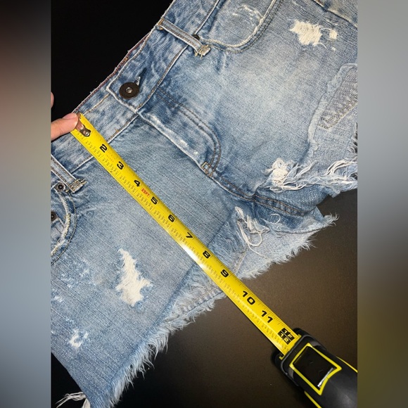 American Eagle Blue Cheeky Cutoff  Shorts Size 6 EUC - Picture 9 of 9